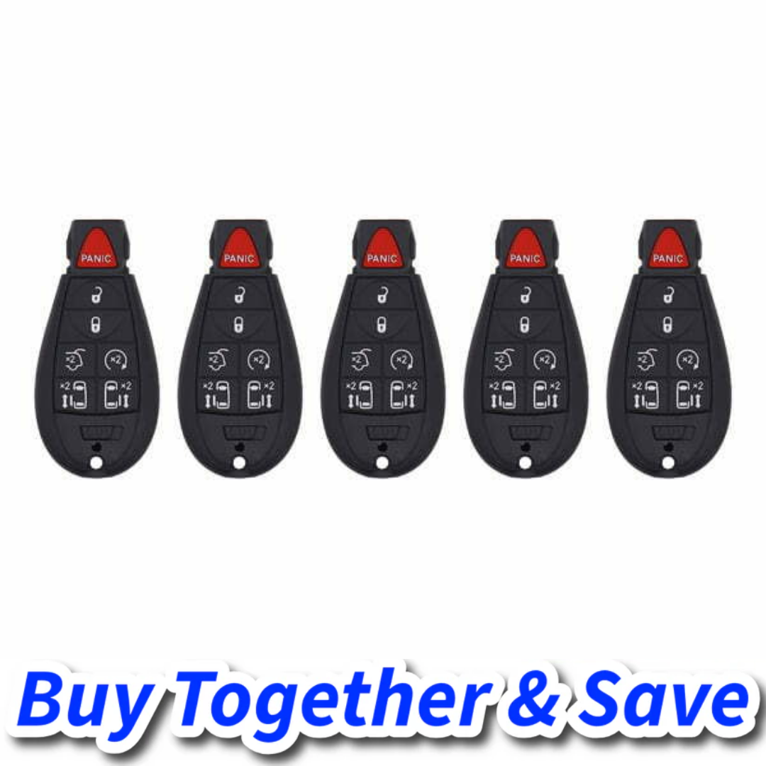 Bundle of 5 / 2008-2021 Chrysler Dodge VW / 7-Button Fobik Key / M3N5WY783X (Aftermarket)