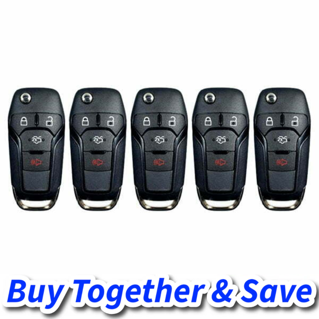 Bundle of 5 / 2013-2016 Ford Fusion / 4-Button Flip Key / 128 Bit / N5F-A08TAA (Aftermarket)