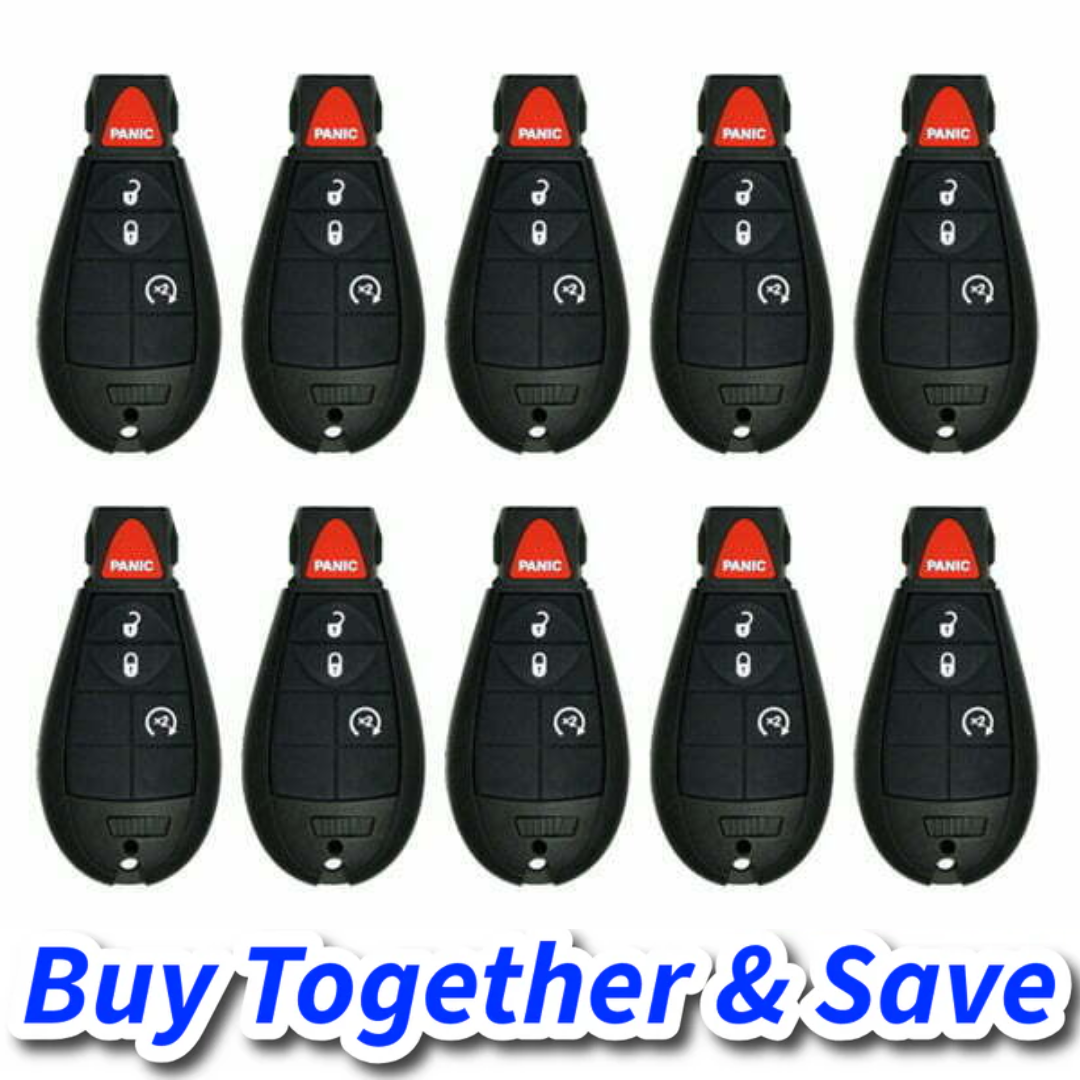 Bundle of 10 / 2014-2020 Jeep Cherokee / 4-Button Fobik / GQ4-53T (Aftermarket)