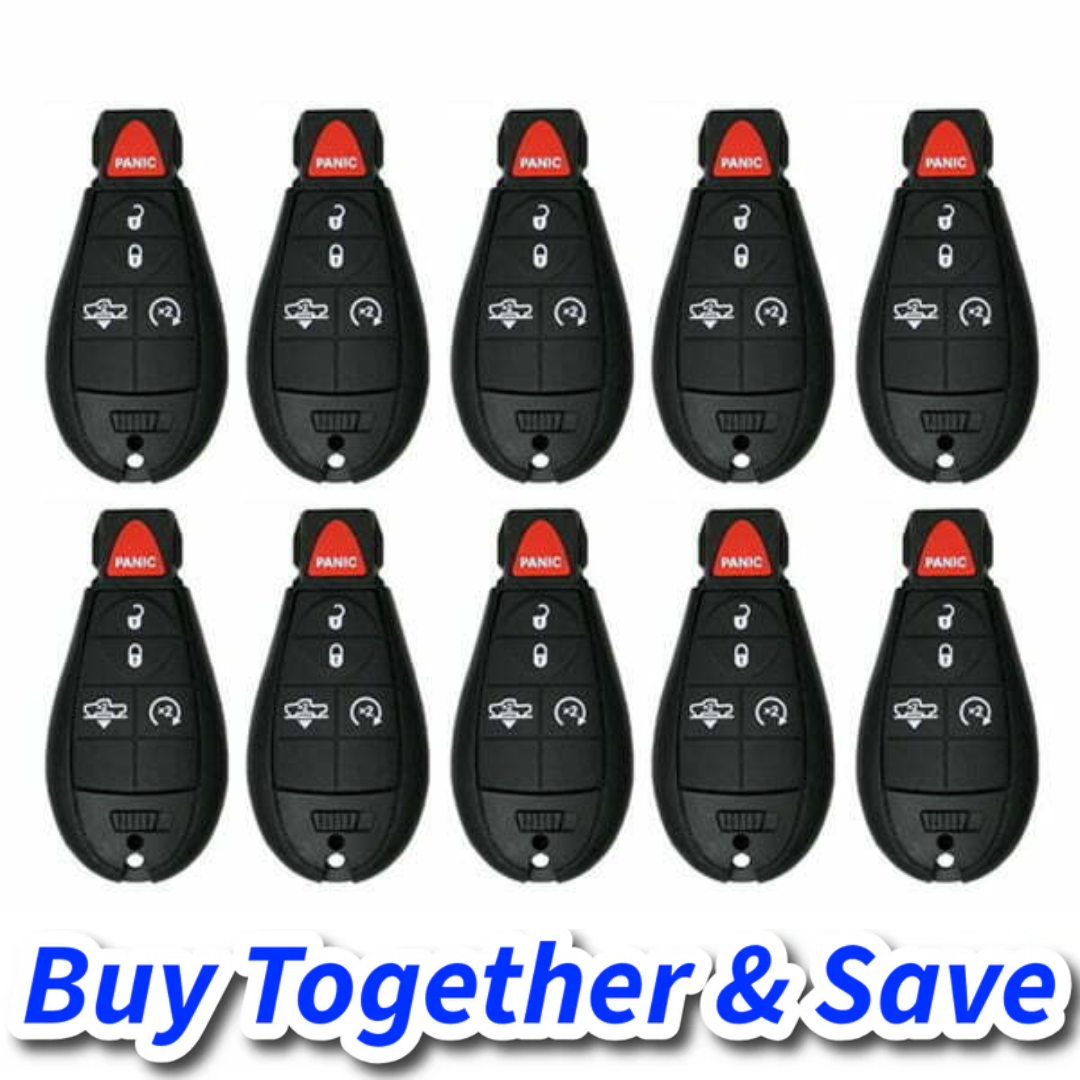 Bundle of 10 / 2013-2023 Dodge Ram / 5-Button Fobik Key / GQ4-53T (Aftermarket)