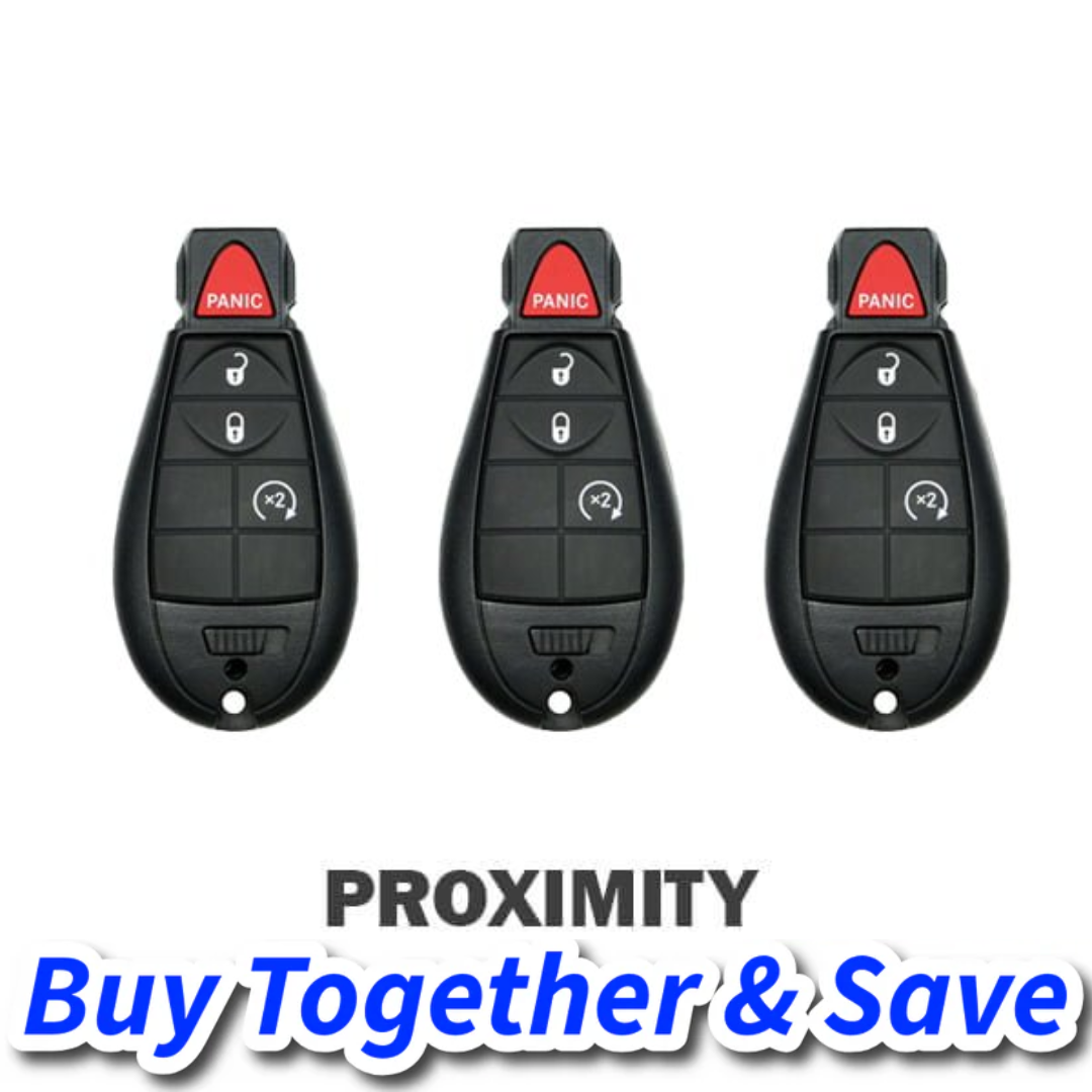 Bundle of 3 / 2009-2020 Jeep Chrysler Dodge / 4-Button Fobik Key / PN: 05026886AI / IYZ-C01C / Keyless Go Fobik (Aftermarket)