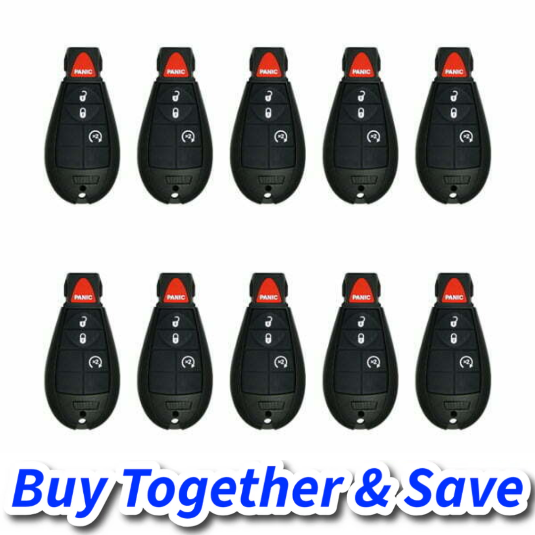 Bundle of 10 / 2008-2021 Chrysler Dodge / 4-Button Fobik Key / M3N5WY783X (Aftermarket)