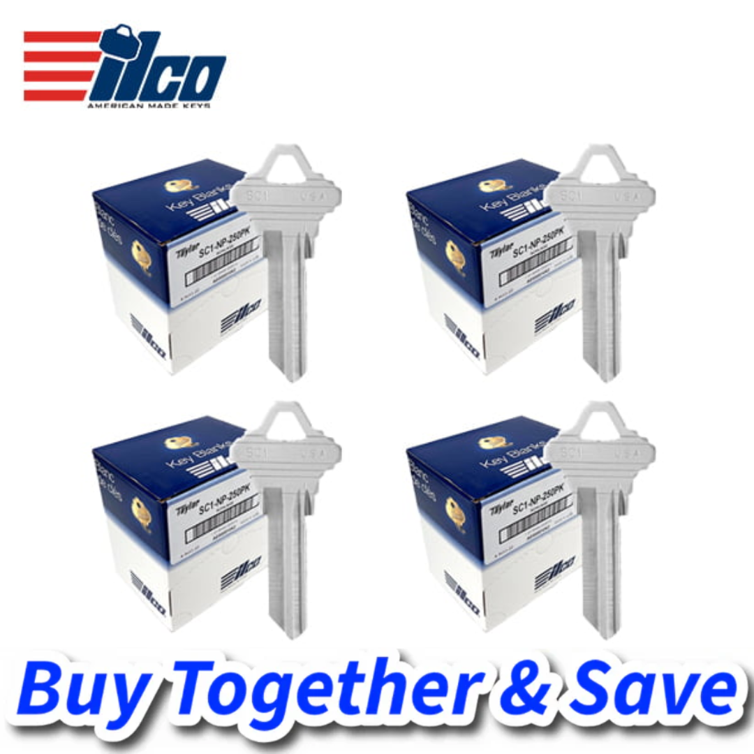 ILCO 1K Key-Bundle – SC1 Schlage Key Blank – 250 Pack / SC1-NP (1000 Keys)