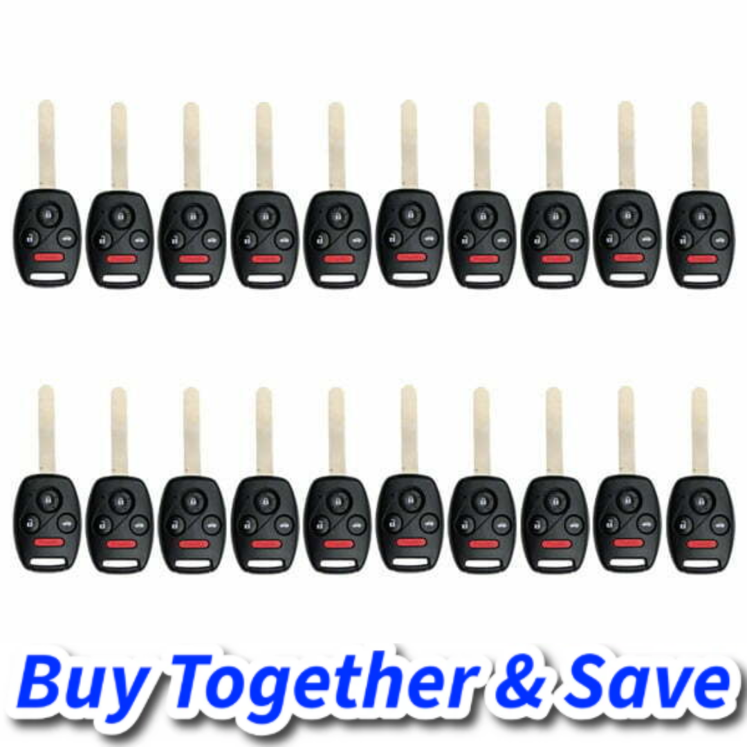 Bundle of 20 / 2008-2015 Honda Accord Pilot / 4-Button Remote Head Key / KR55WK49308 (Aftermarket)