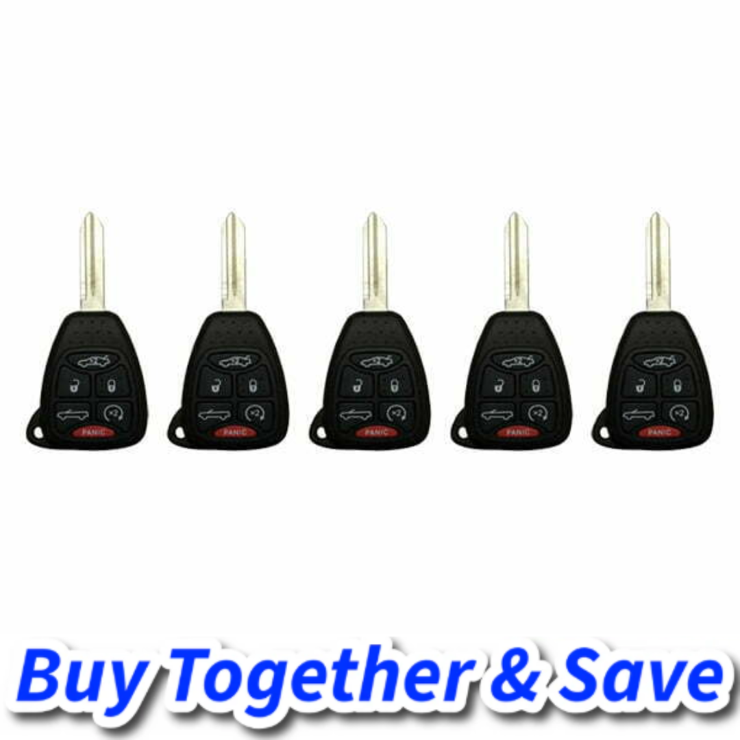 Bundle of 5 / 2007-2014 Chrysler 200 Sebring / 6-Button Remote Head Key / FCC ID: OHT692713AA (Aftermarket)