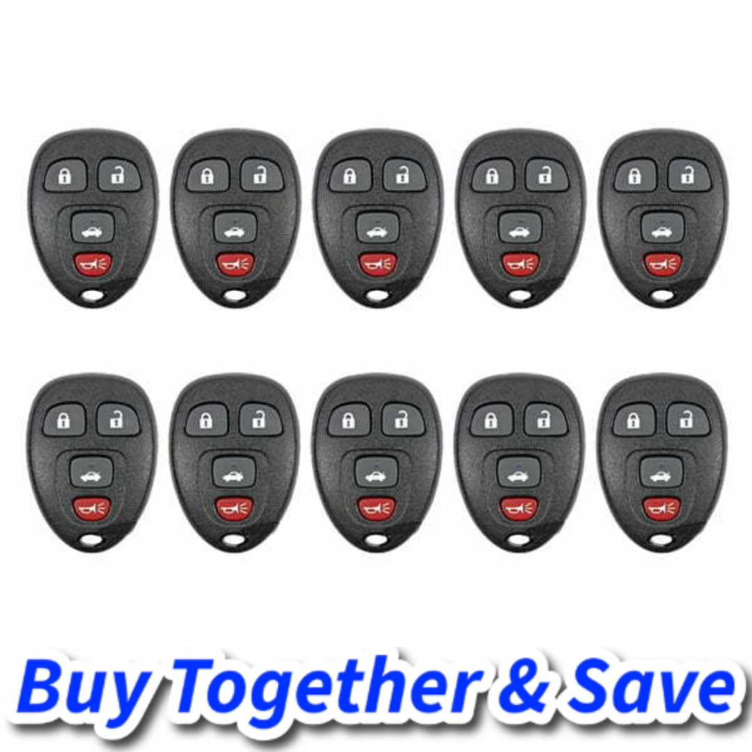 Bundle of 10 / 2004-2012 GM / 4-Button Keyless Entry Remote / KOBGT04A (Aftermarket)