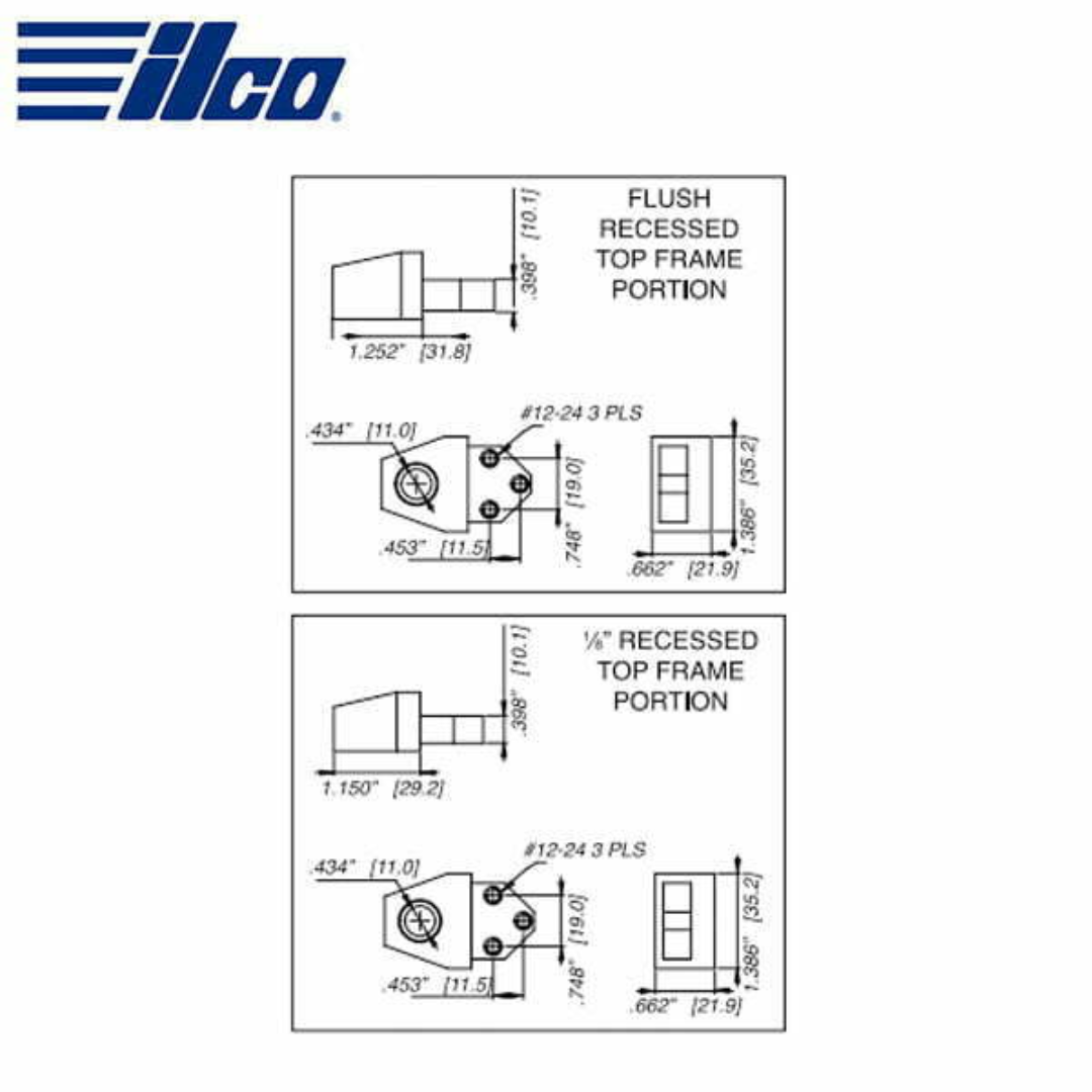 ILCO – Flush Door Pivot Set / Left Hand / Aluminum