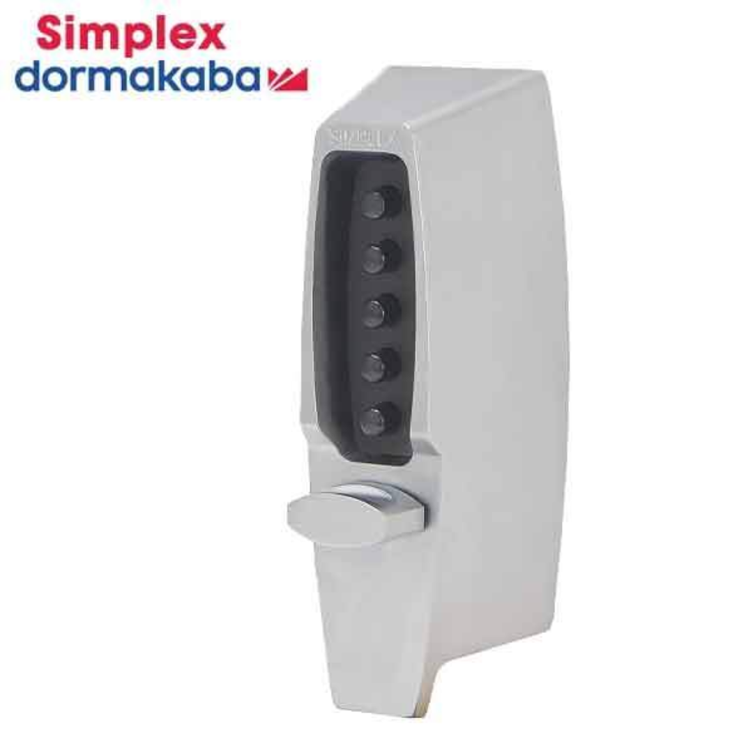 Simplex 7104 Pushbutton Keyless Latch Lock – 26D – Satin Chrome