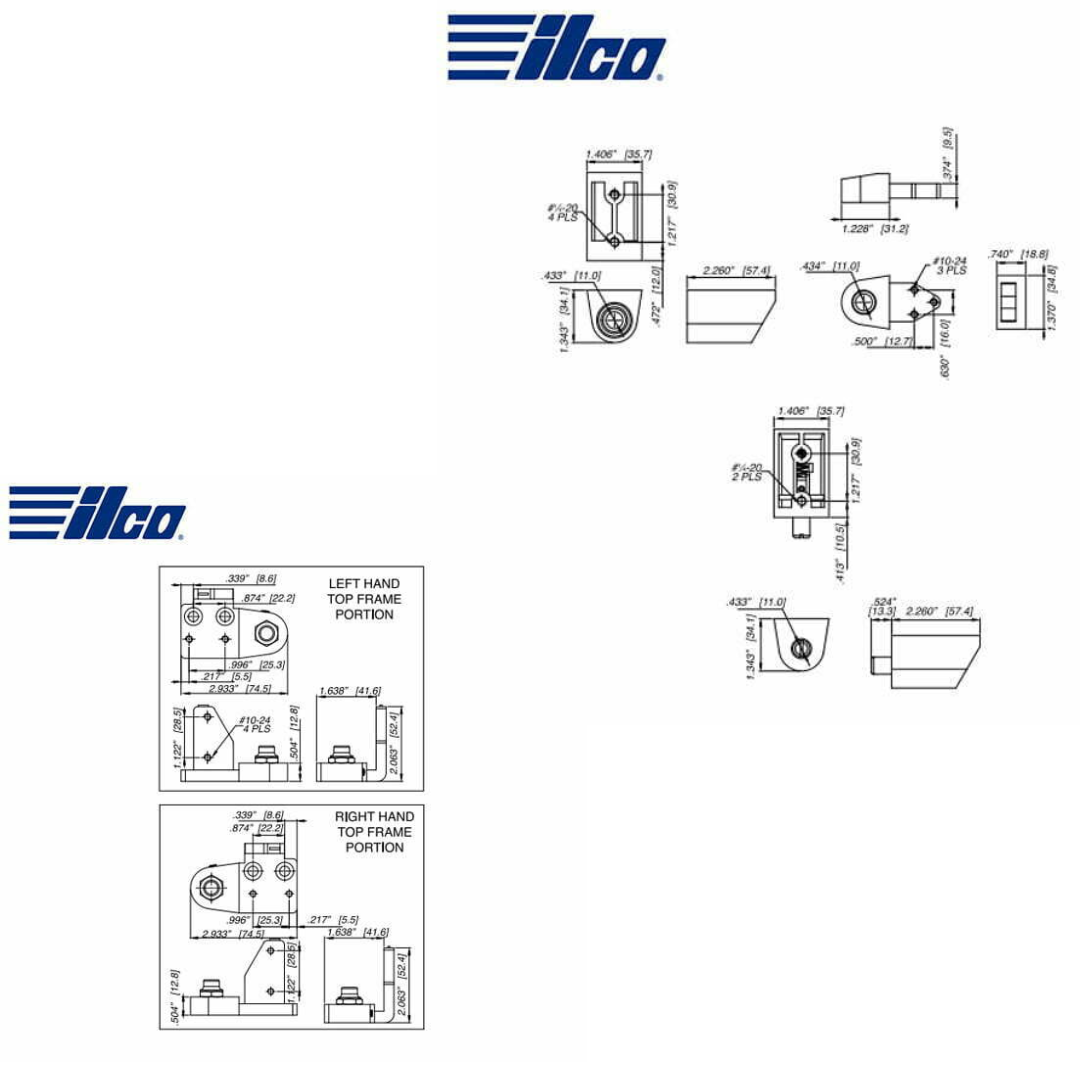 ILCO – 1/8″ Recessed Pivot Set for Armalite and Trulite Style Doors / Left Hand / Dark Bronze