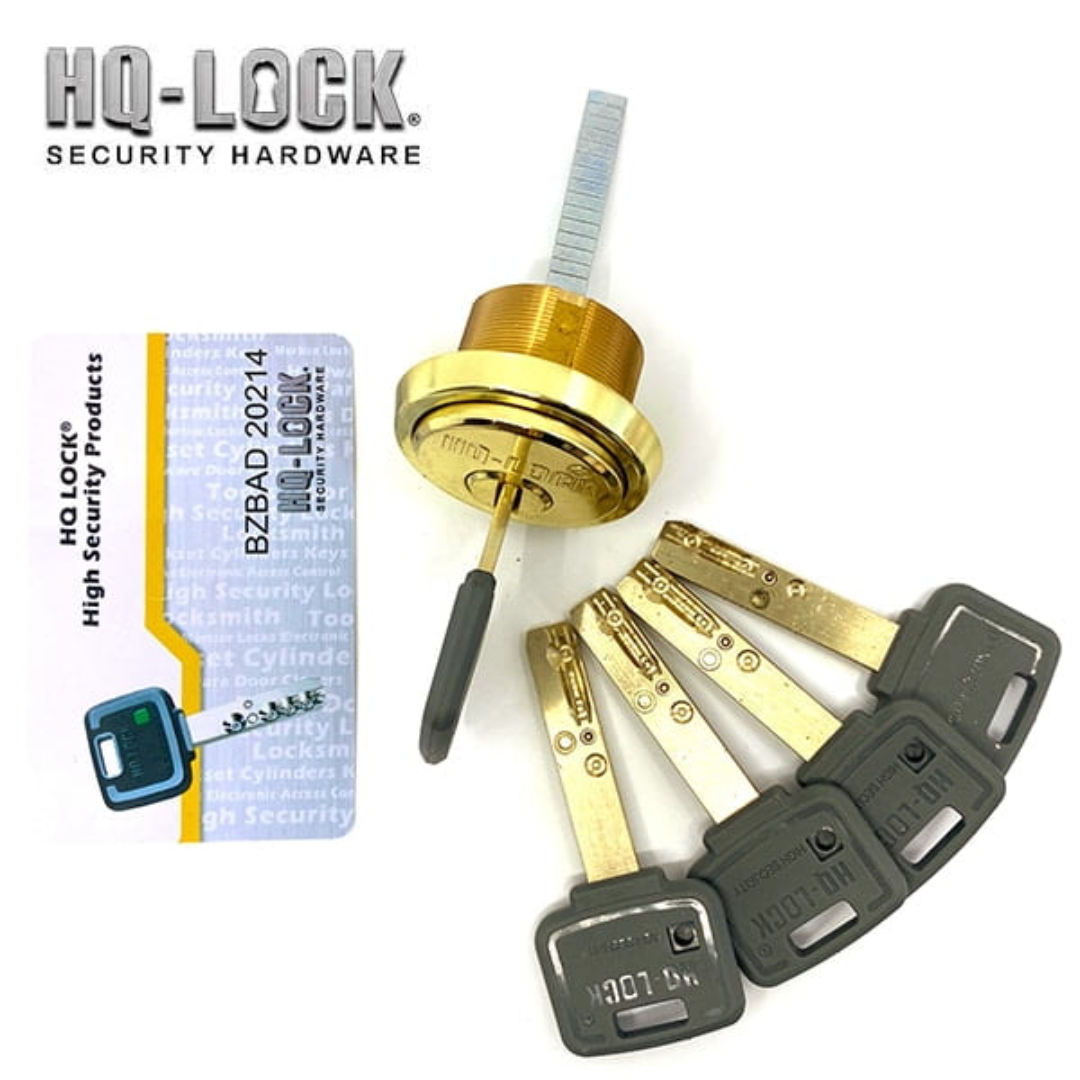 HQ LOCK High Security Rim / Mortise – 1″ – US3 – Polished Brass