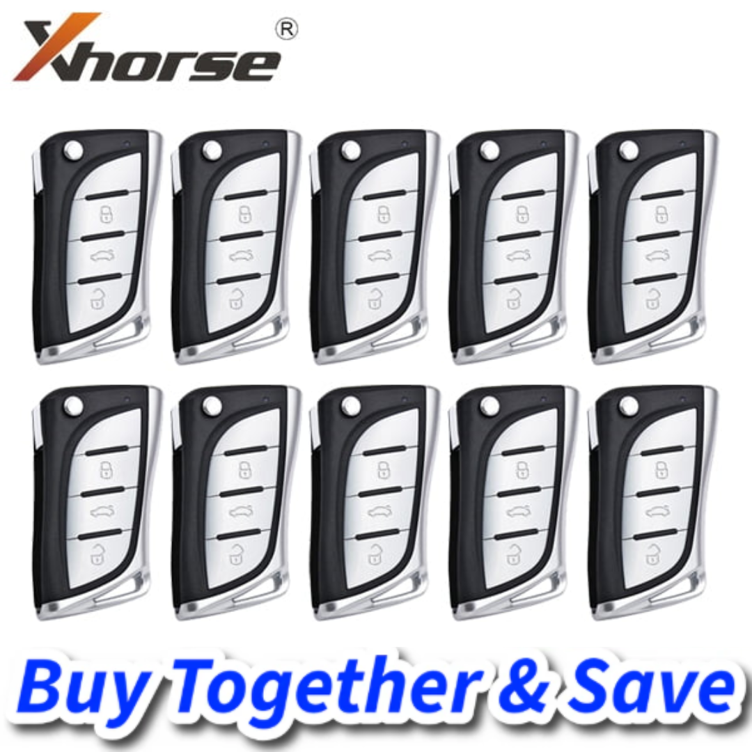 Bundle of 10 / Xhorse – VVDI Super Remote / 3-Button Universal Flip Key / Toyota / Lexus Style / XT27 XT27A66 Super Chip for VVDI Tools