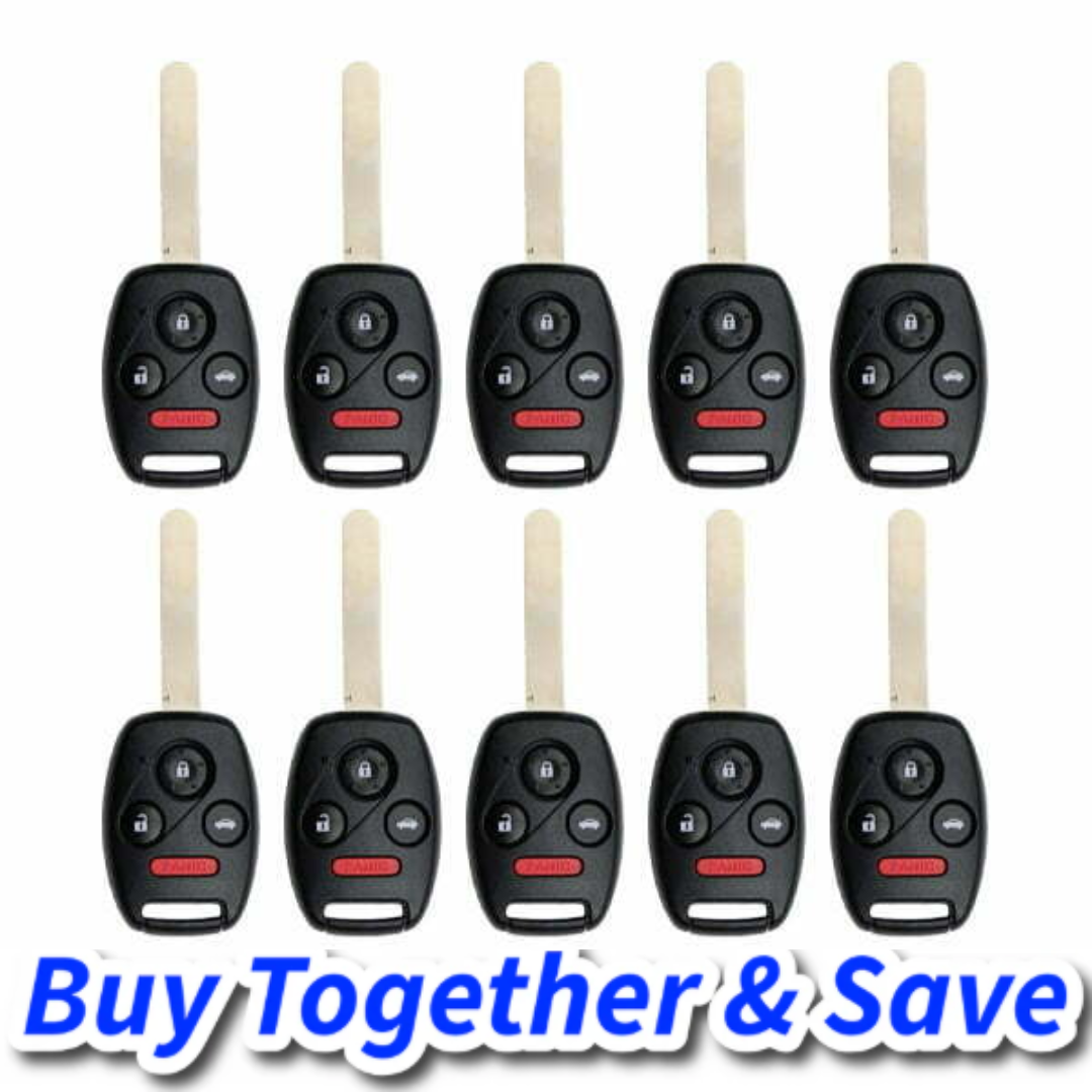 Bundle of 10 / 2006-2013 Acura / Honda Civic / 4-Button Remote Head Key / FCC ID: N5F-S0084A (Aftermarket)