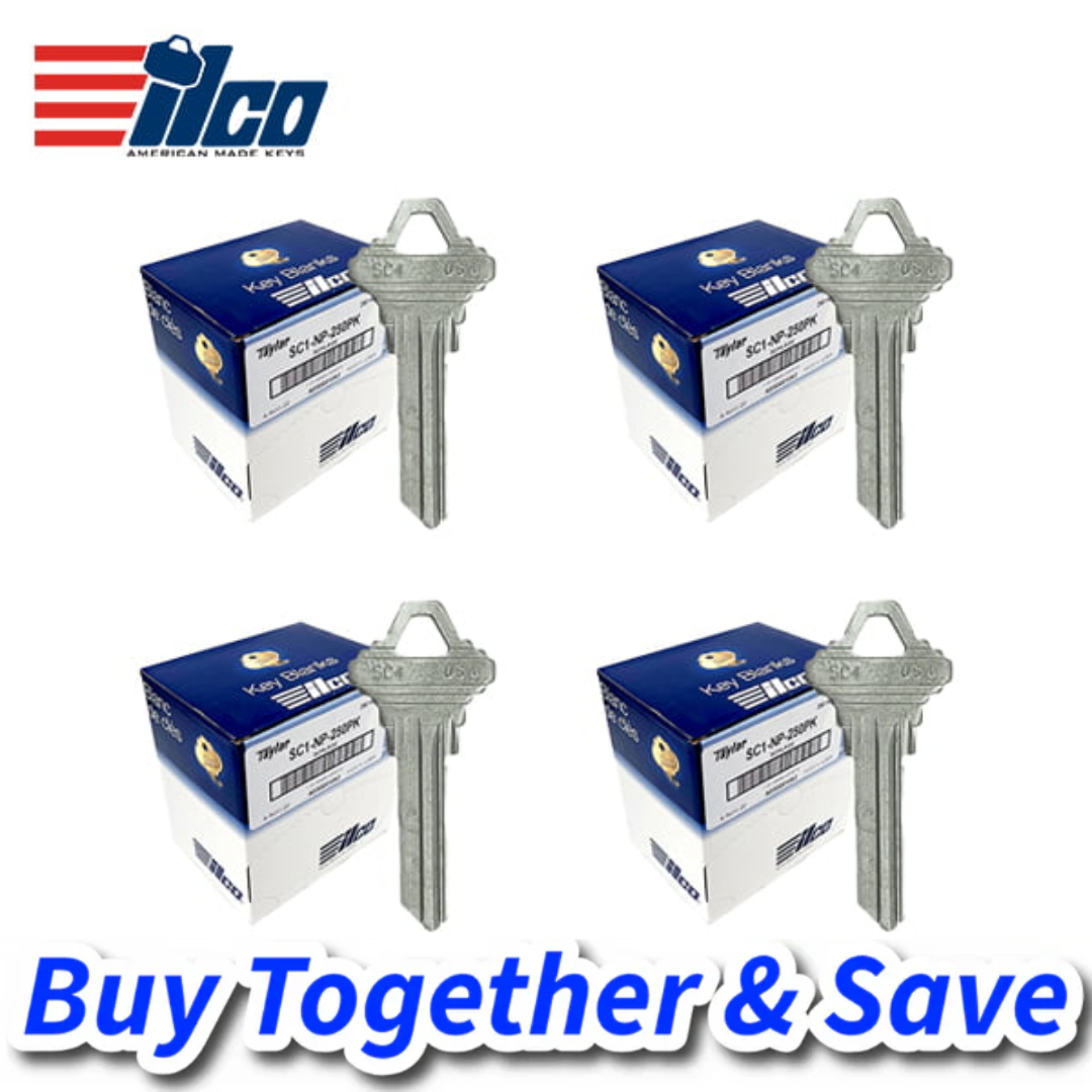 ILCO 1K Key-Bundle – SC4 Schlage Key Blank / Nickel Plate / SC4-NP (1000 Keys)