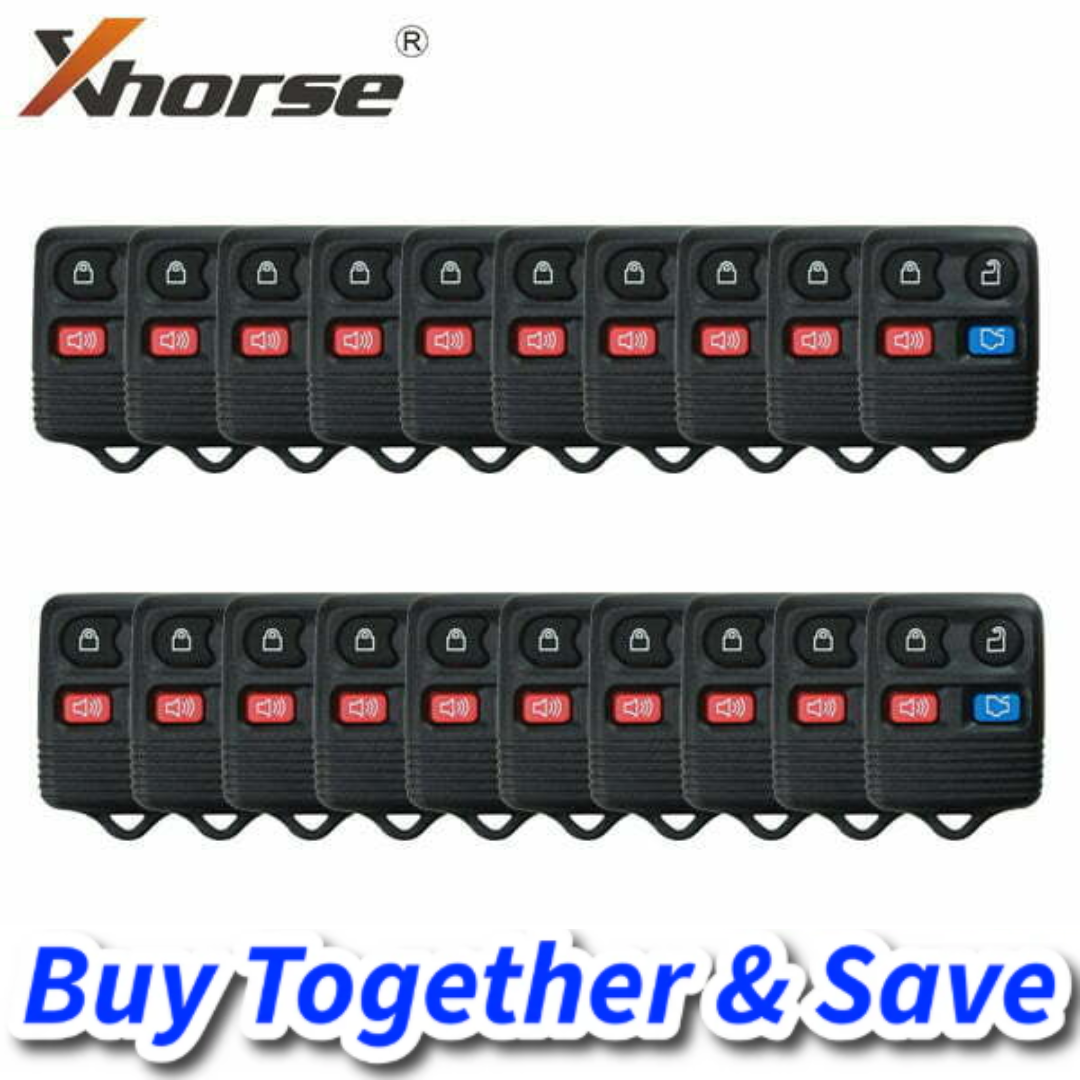 Bundle of 20 / Xhorse – Ford Style / 4-Button Universal Remote for VVDI Key Tool / XKFO02EN (Wired)