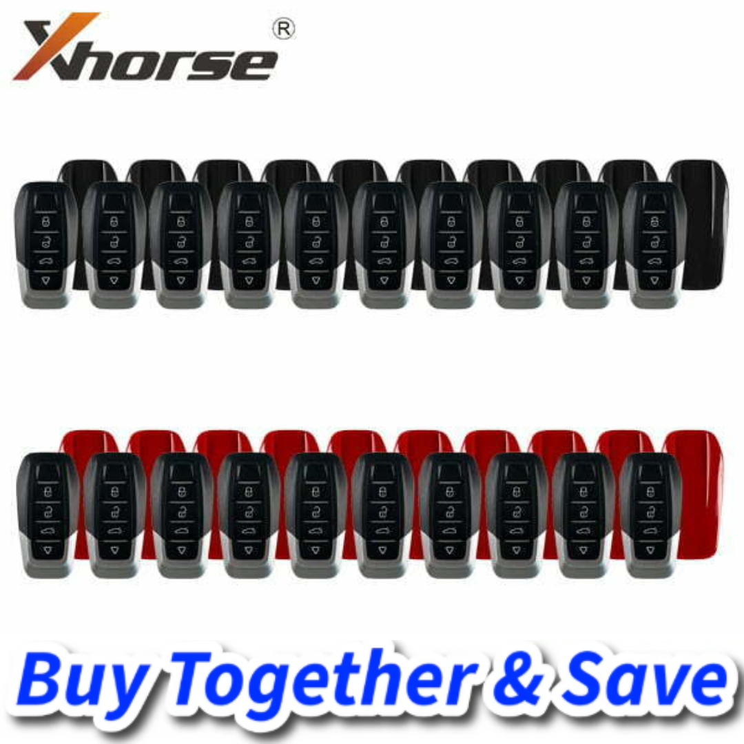 Bundle of 20 / Xhorse – 4-Button Universal Flip Key Remote / Red & Black (XKFEF2EN, XKFEF6EN)