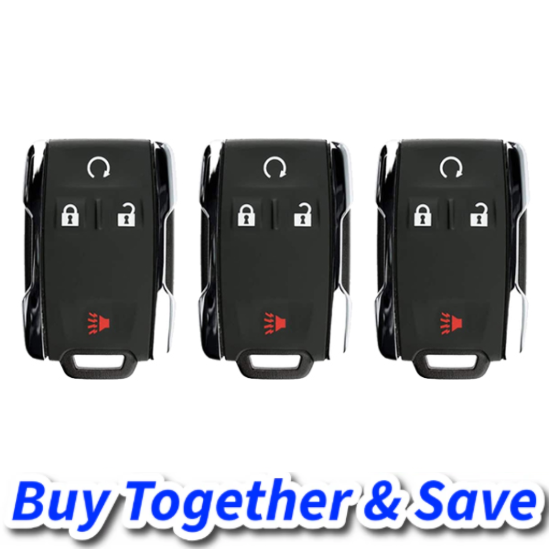 Bundle of 3 / 2014-2019 Chevrolet / GMC / 4-Button Keyless Entry Remote / PN: 22881480 / FCC ID: M3N32337100 / Chrome (Aftermarket)