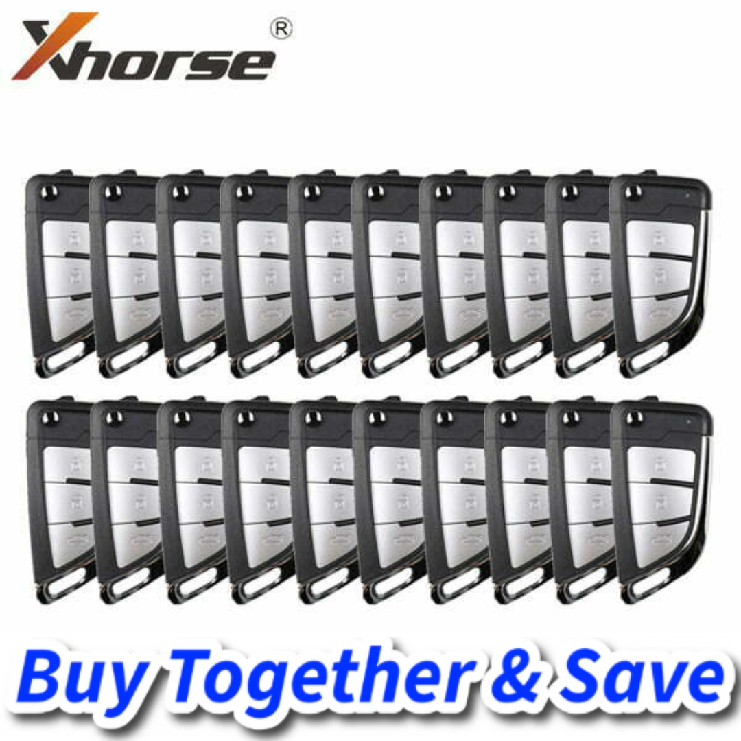 Bundle of 20 / Xhorse – Knife Style / 3-Button Universal Remote Flip Key W/ Super Transponder for VVDI Key Tool VVDI2 (Wireless)