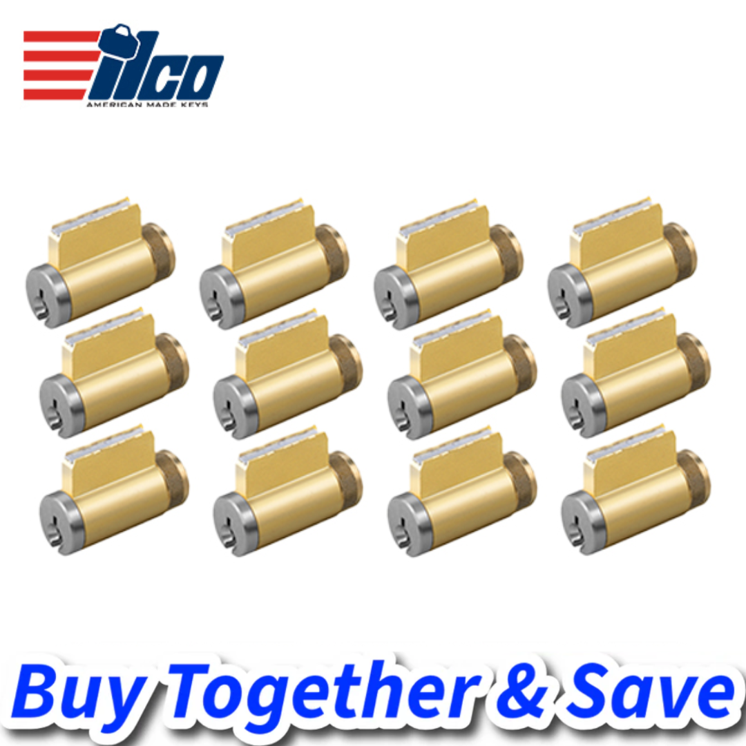 Dozen Pack / ILCO – 15996 – Key-In-Knob (KIK) Cylinder / 6 Pin Zero Bitted / Schlage C145 Keyway / 26D – Satin Chrome
