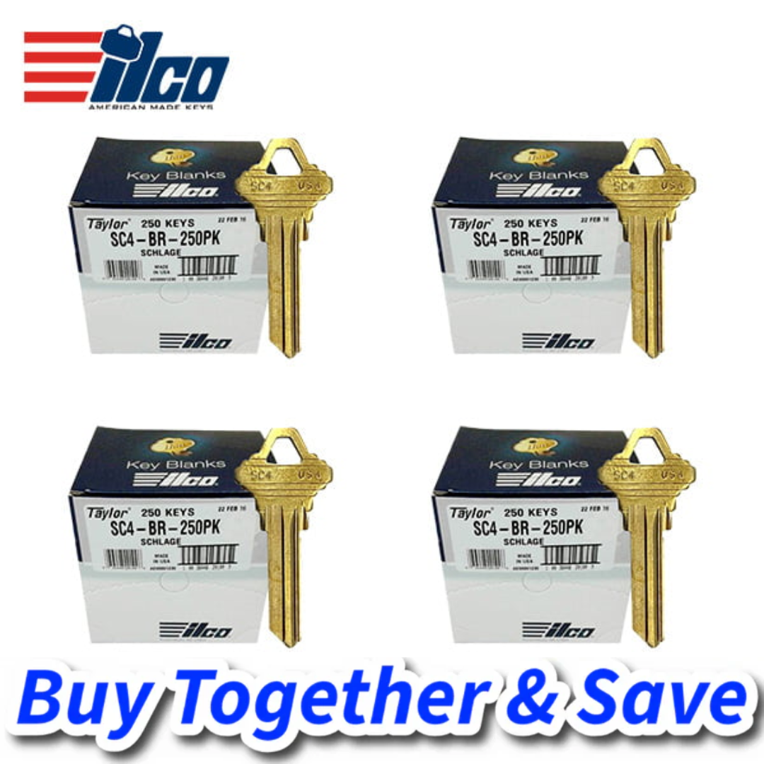 ILCO 1K Key-Bundle – SC4 / Brass / Schlage Key Blank (1000 Keys)