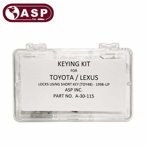 ASP – 1998-2009 Lexus Short Blade / TOY48 / Keying Tumbler Kit / A-30-115