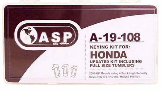 ASP – Honda / Acura / HON66 / High Security Tumbler Keying Kit /A-19-108