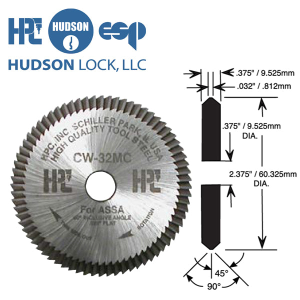 HPC – CW-32MC – 90º ASSA Twin Cylinder Cutter For HPC Key Machines