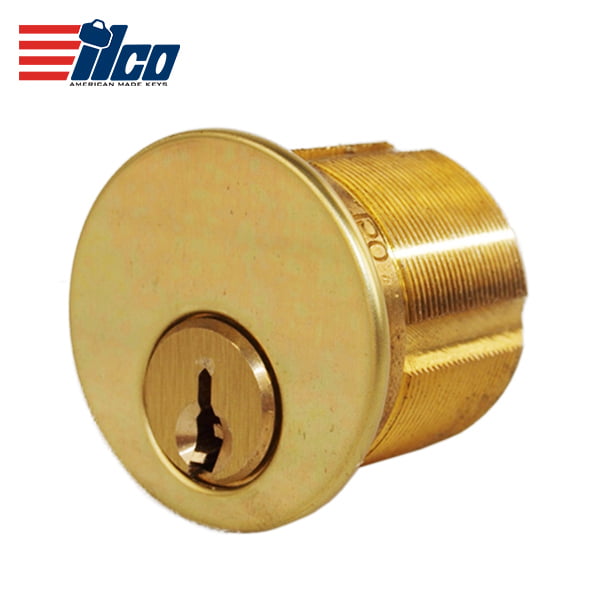 ILCO – 7165 Mortise Cylinder / 5 Pin / 1″ / Yale 8 / Adams Rite Cam / 03 – Bright Brass / KA2
