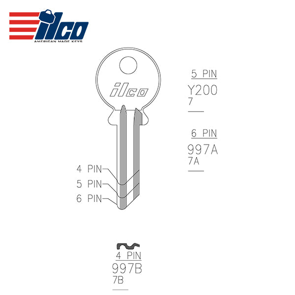 ILCO – 997B Yale Key Blank