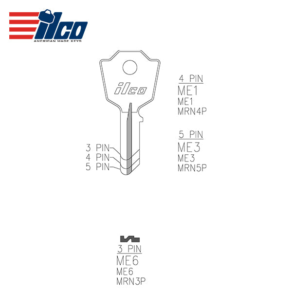 ILCO – ME1 Meroni Key Blank