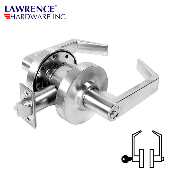 LAWRENCE HARDWARE 5000 Series – Grade 1 – Entrance – 26D Lever Lockset – Trim L / LH5004