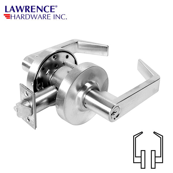 LAWRENCE HARDWARE 5000 Series – Grade 1 – Passage Set – 26D Lever Lockset – Trim L / LH5001