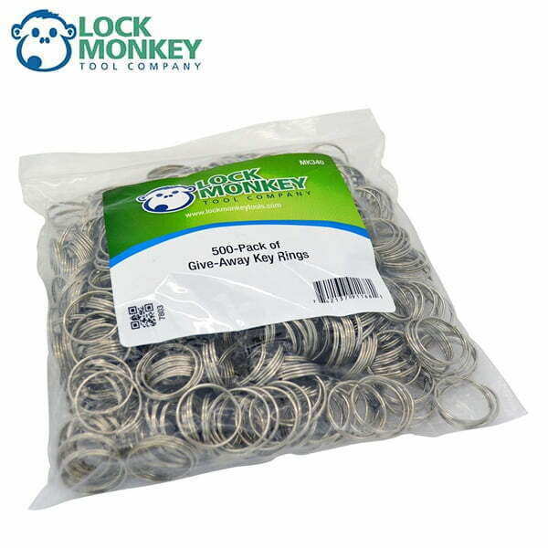 LOCK MONKEY – 500-Pack of 3/4″ Give-Away Key Rings (MK340)