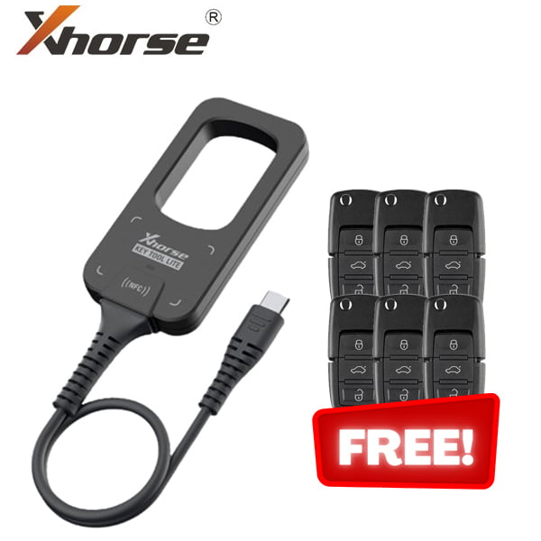 Xhorse – VVDI BEE – Key Tool Lite + FREE 6pcs XKB501EN Wired Remotes / ONLY Works With Android Phones (XDKML0EN)
