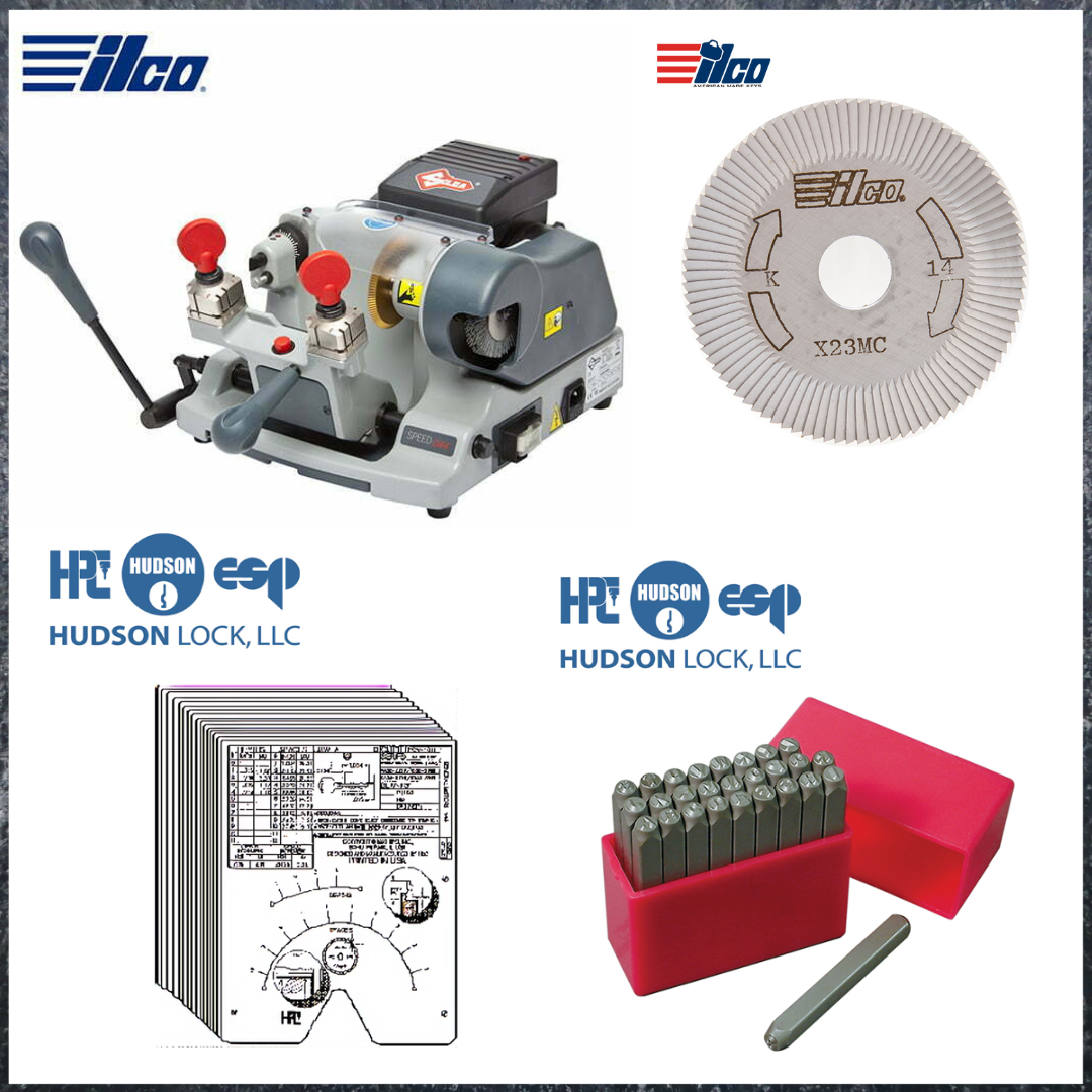 Key Cutting Machines + Number/Letter Stamp Dies + Code Cards + Accessories