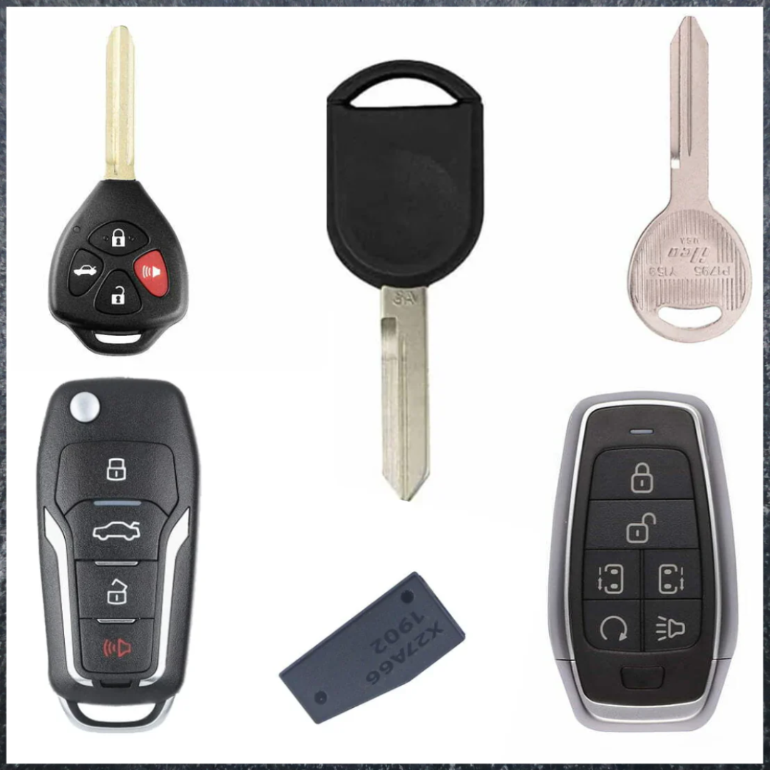 Keys/Remotes + Transponder Chips + Flip Key Tools + Accessories