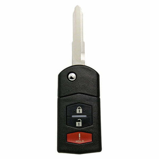 2006-2015 Mazda / 3-Button Flip Key / PN: CC43-67-5RYC, BBM4-67-5RY / BGBX1T478SKE125-01 (Aftermarket)