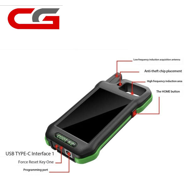 2024 CGDI K2 – WiFi Multifunction Remote Generator Smart Locksmith Key Tool / Supports 96 Bit ID48 Chip Copy