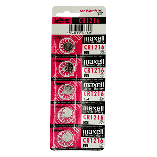 5-PACK of CR1216 3-Volt Lithium Batteries