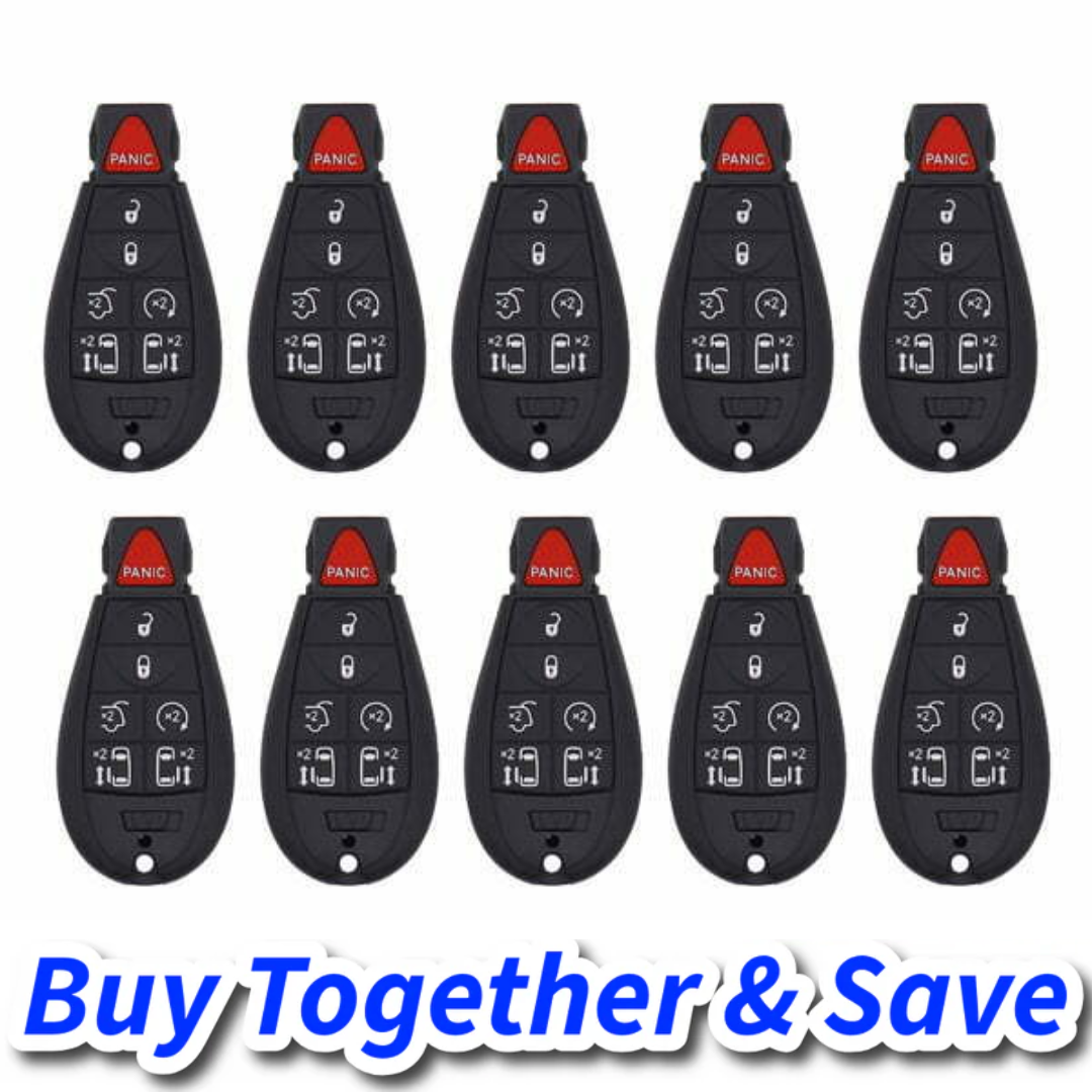 Bundle of 10 / 2008-2021 Chrysler Dodge VW / 7-Button Fobik Key / M3N5WY783X (Aftermarket)