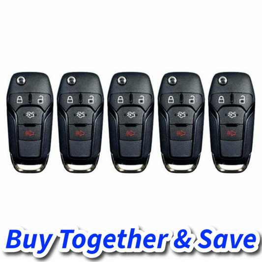 Bundle of 5 / 2013-2016 Ford Fusion / 4-Button Flip Key / 128 Bit / N5F-A08TAA (Aftermarket)