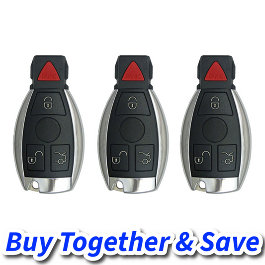 Pack of 3 / 1997-2014 Mercedes Benz / 4-Button Fobik Key / IYZ-3312
