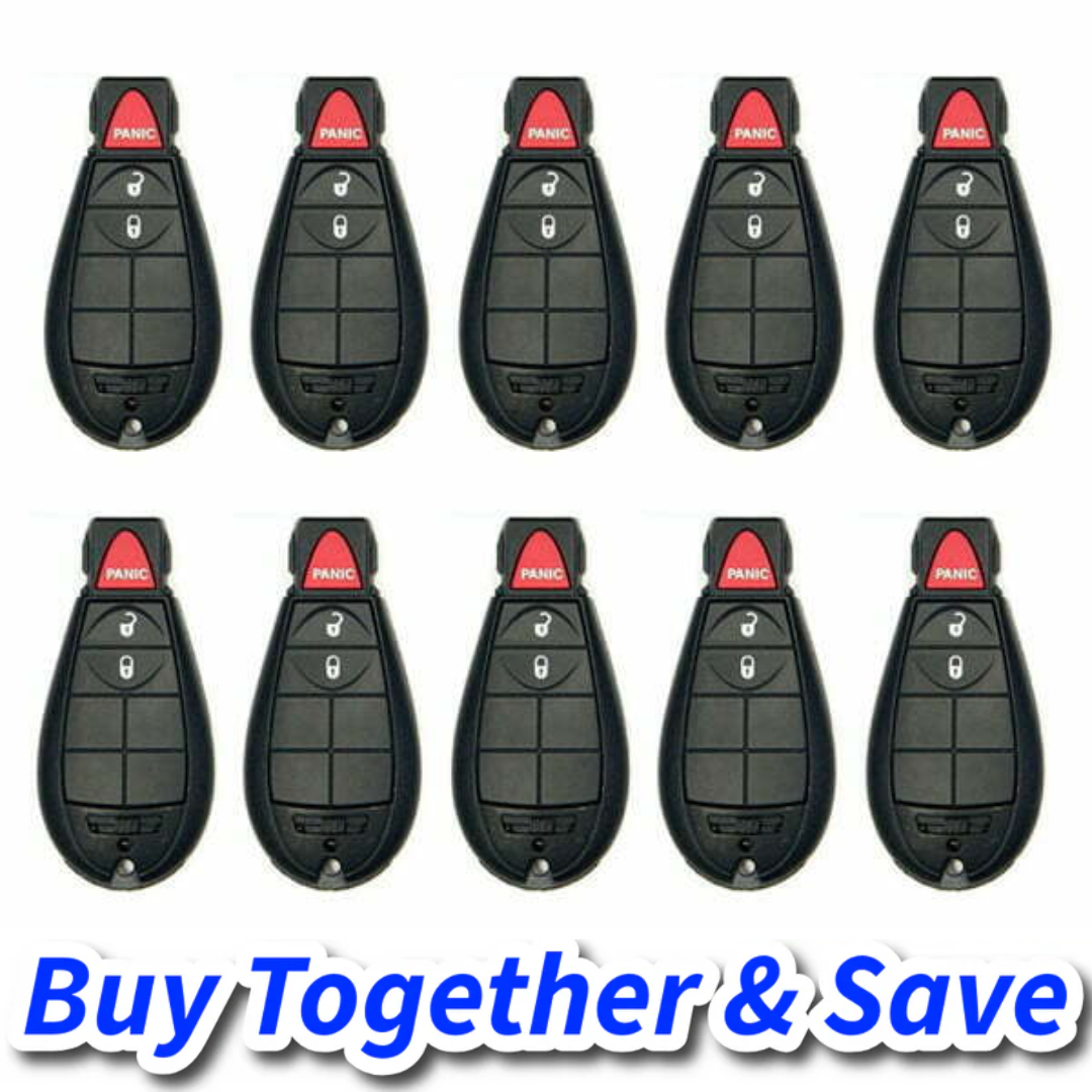 Bundle of 10 / 2014-2021 Jeep Cherokee / 3-Button Fobik / FCC ID: GQ4-53T (Aftermarket)