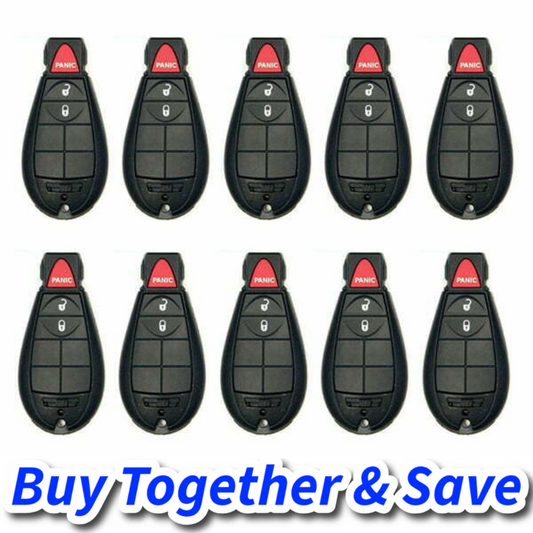 Bundle of 10 / 2014-2021 Jeep Cherokee / 3-Button Fobik / FCC ID: GQ4-53T (Aftermarket)