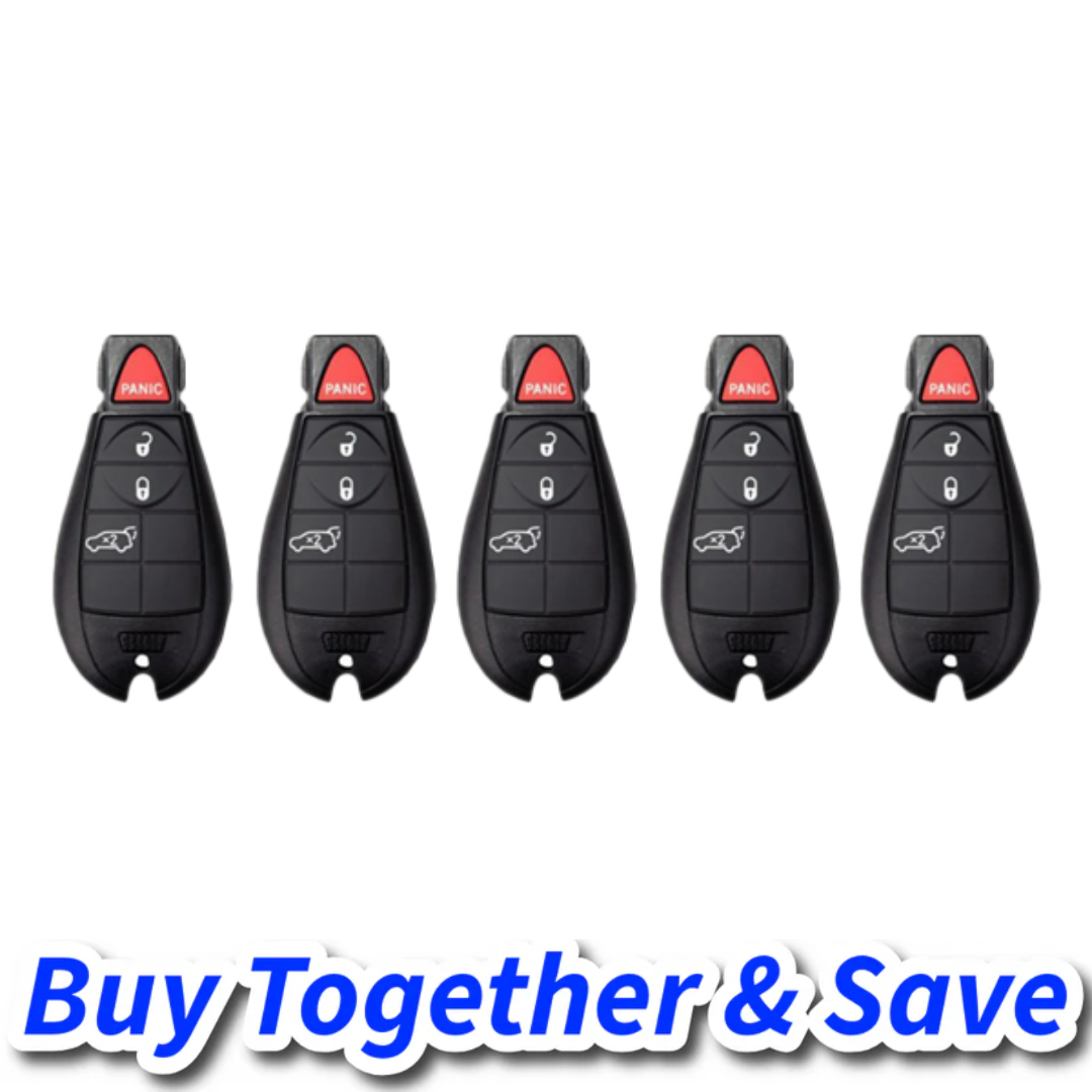 Bundle of 5 / 2014-2019 Jeep Cherokee / 4-Button Fobik Key/ w/ Hatch / GQ4-53T (Aftermarket)