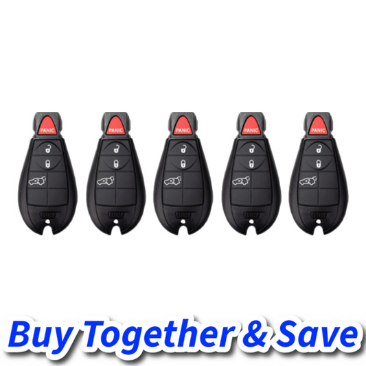 Bundle of 5 / 2014-2019 Jeep Cherokee / 4-Button Fobik Key/ w/ Hatch / GQ4-53T (Aftermarket)