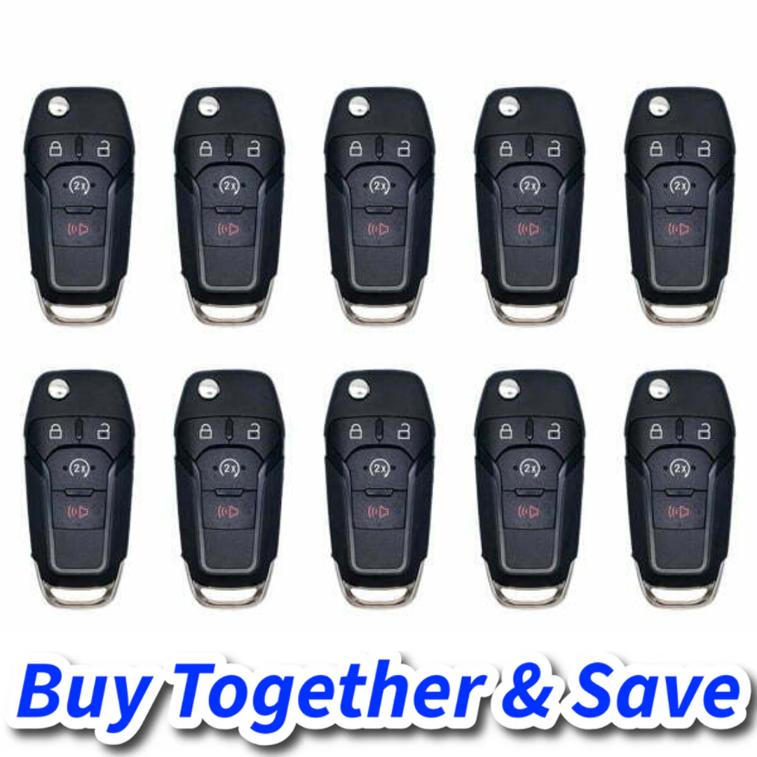 Bundle of 10 / 2015-2022 Ford F-Series Raptor Ranger / 4-Button Flip Key / PN: 164-R8134 / N5F-A08TDA (Aftermarket)