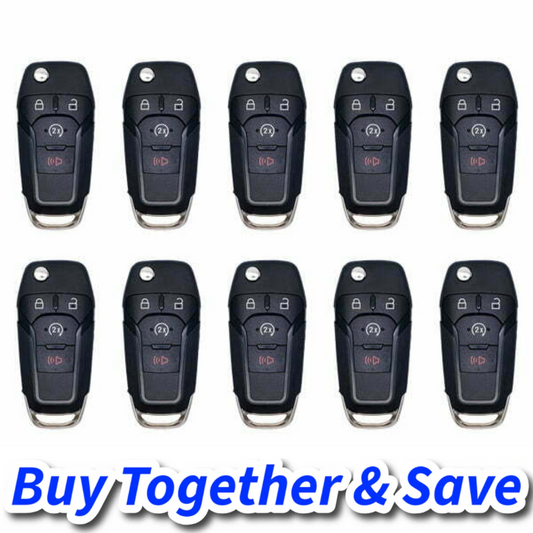 Bundle of 10 / 2015-2022 Ford F-Series Raptor Ranger / 4-Button Flip Key / PN: 164-R8134 / N5F-A08TDA (Aftermarket)