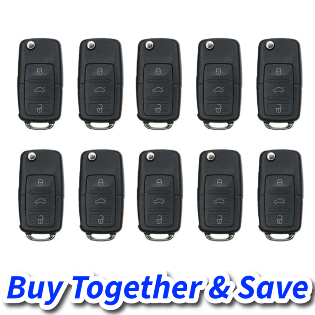 Bundle of 10 / 2011-2016 Volkswagen / 4-Button Remote Flip Key / PN: 5K0837202AE / NBG010180T (Aftermarket)