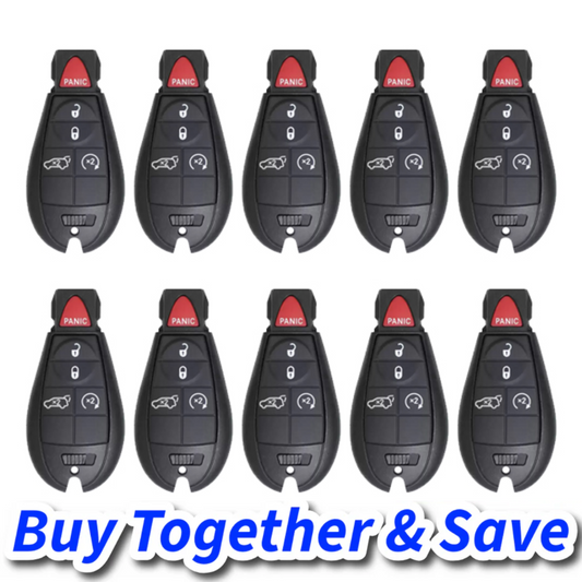 Bundle of 10 / 2014-2019 Jeep Cherokee / 5-Button Fobik / GQ4-53T (Aftermarket)