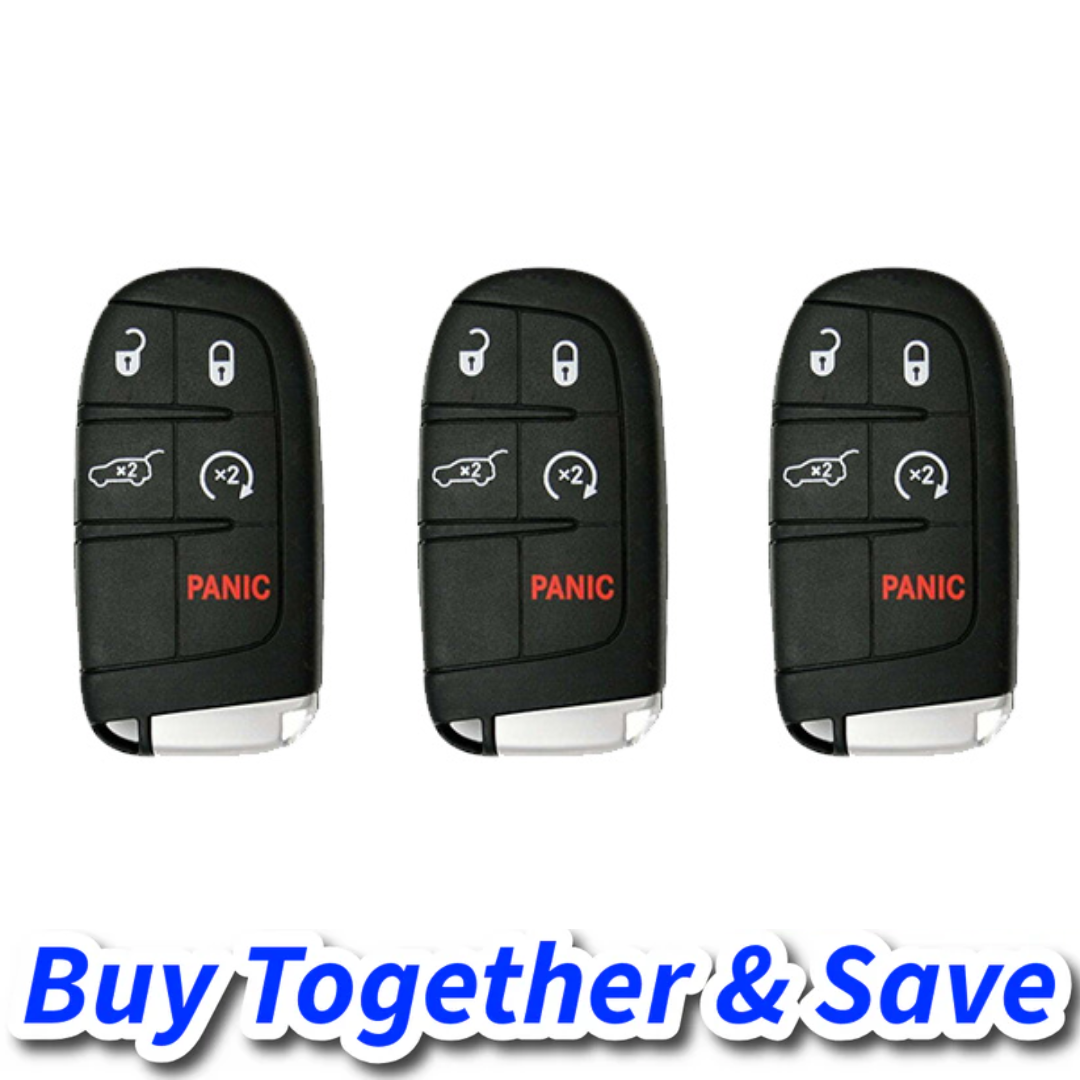 Bundle of 3 / 2017-2021 Jeep Compass / 5-Button Smart Key / PN: 68250343AB / M3N-40821302 (Aftermarket)